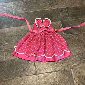 Little Girls pink polka dot dress